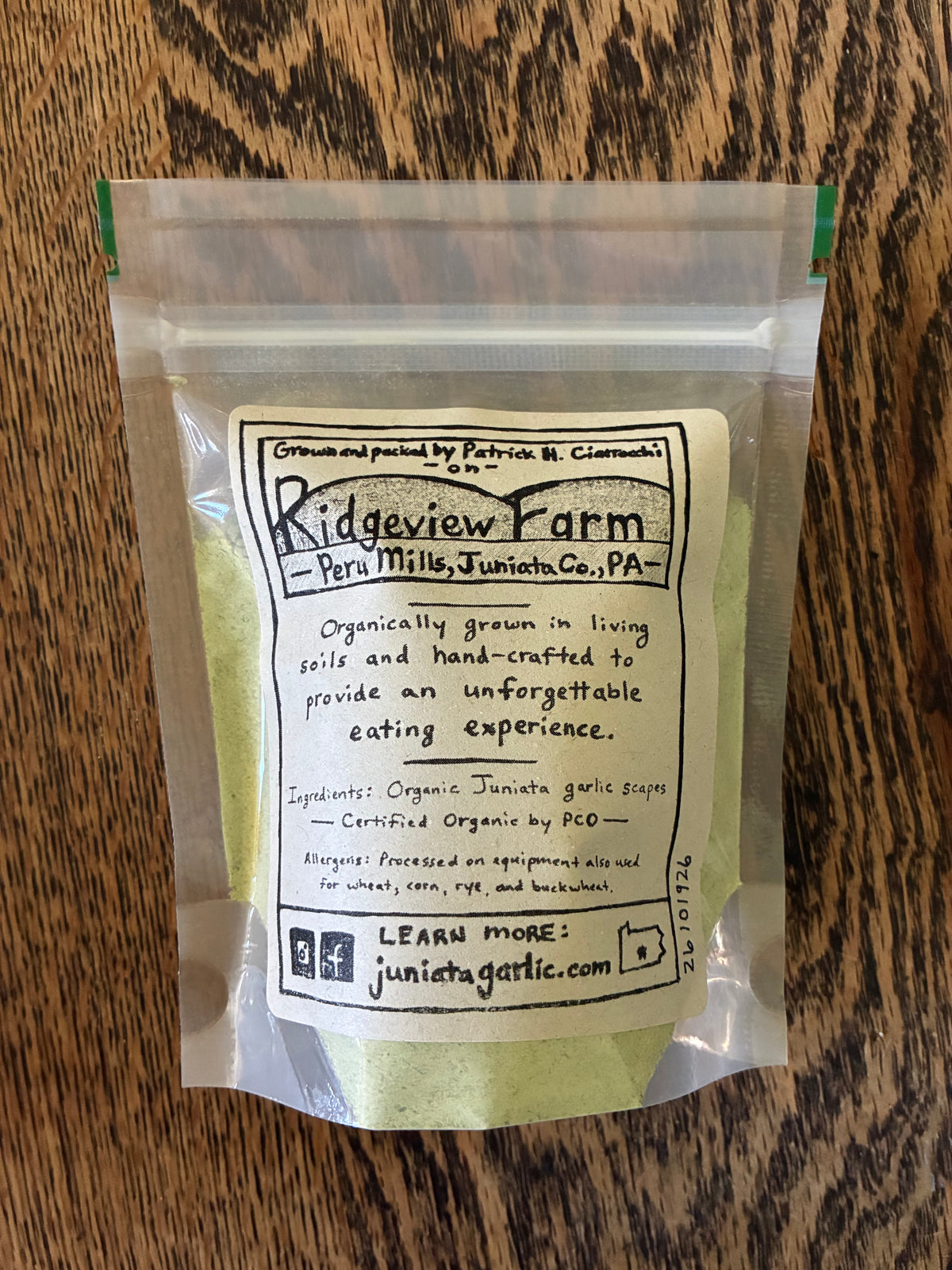 Organic Juniata Garlic Scape Powder