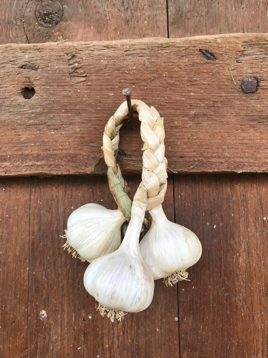 Handmade Organic Garlic Braids