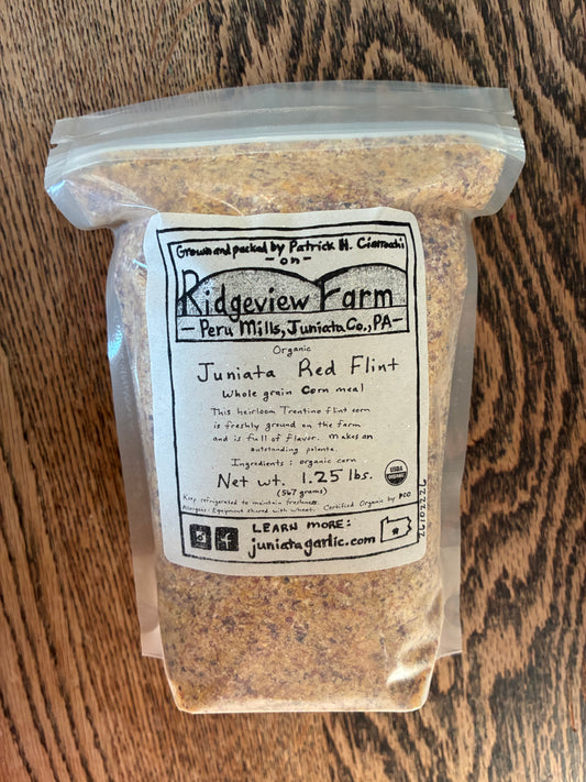 Organic Juniata Red Flint Cornmeal (1.25#)