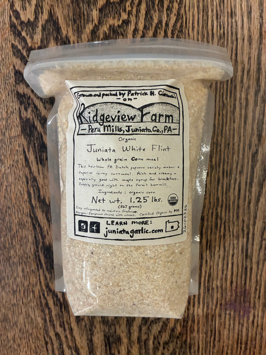Organic Juniata White Flint Cornmeal (1.25#)